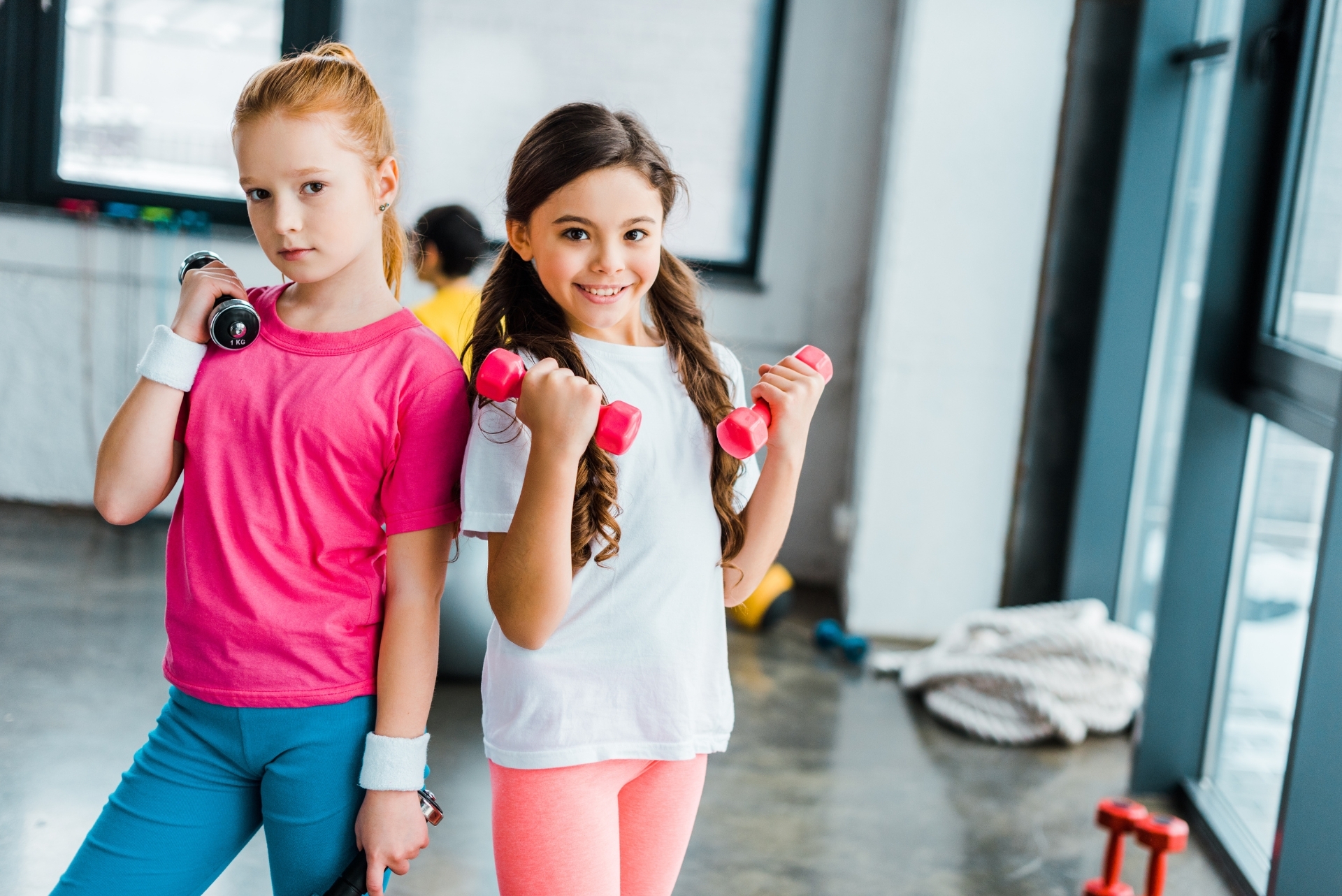 two little girls at the gym