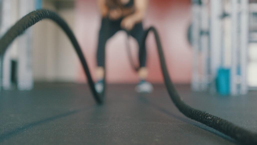 Exercising at the gym