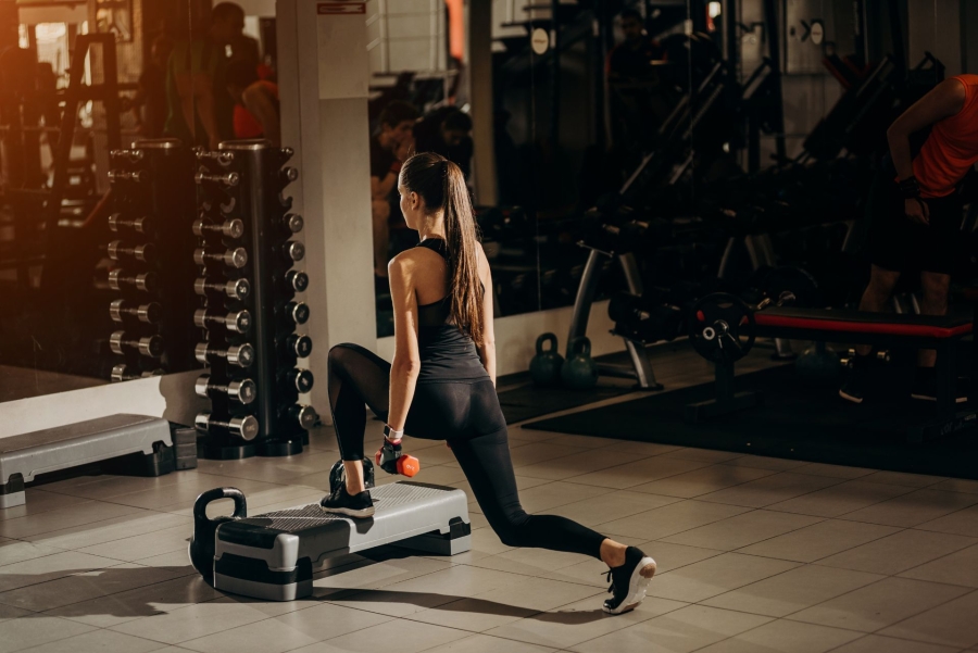 a woman working out in the gym