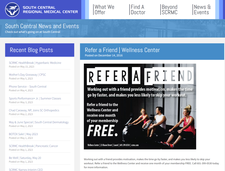 white and blue website screenshot
