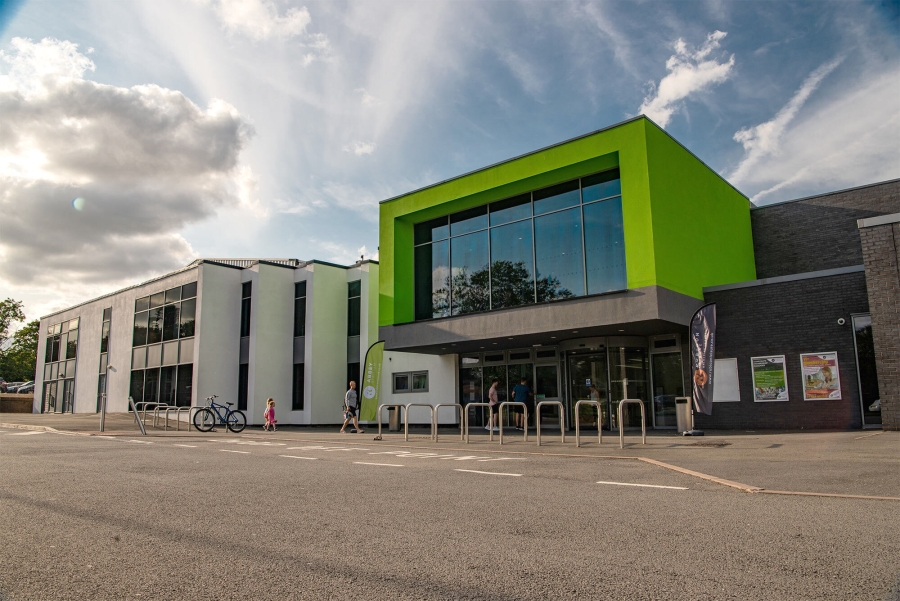 green and gray building