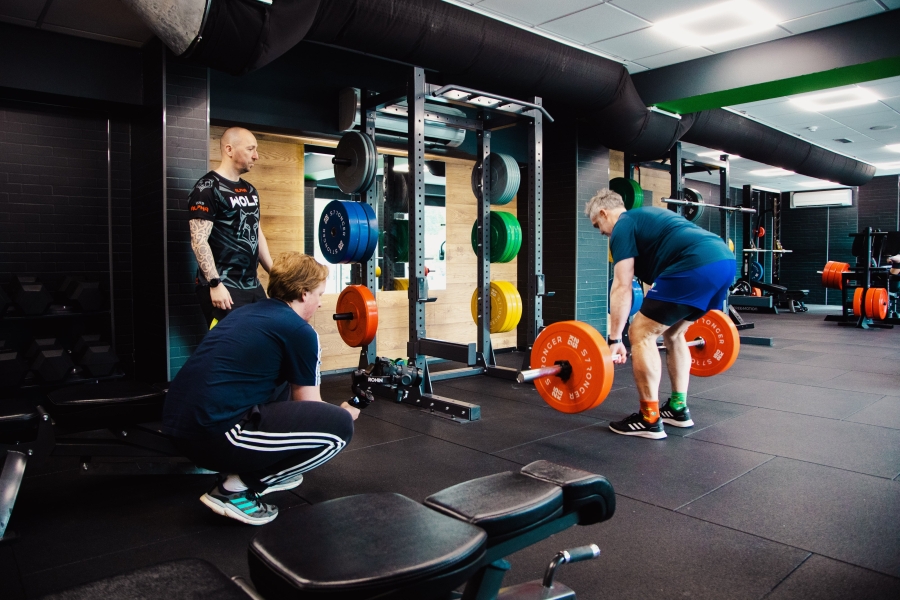 man working out at the gym