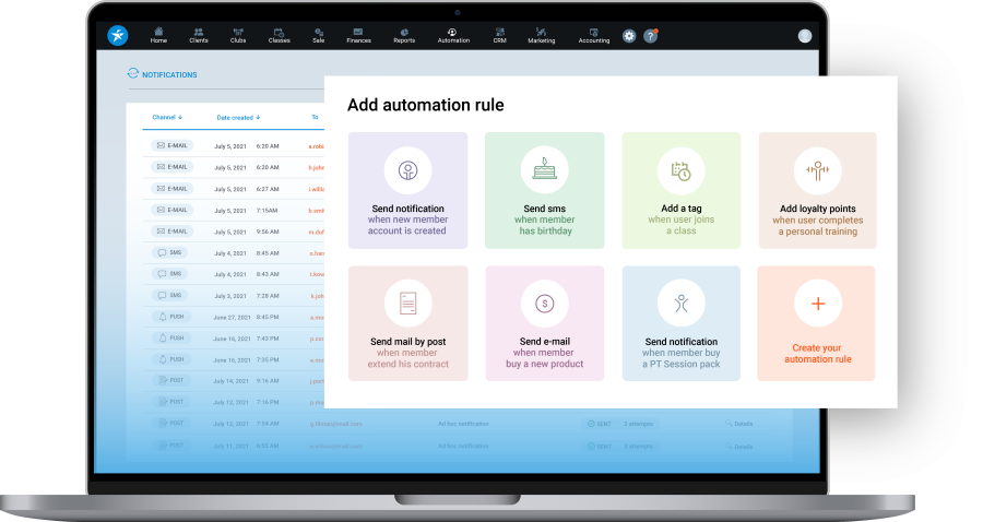 laptop showing automation dashboard