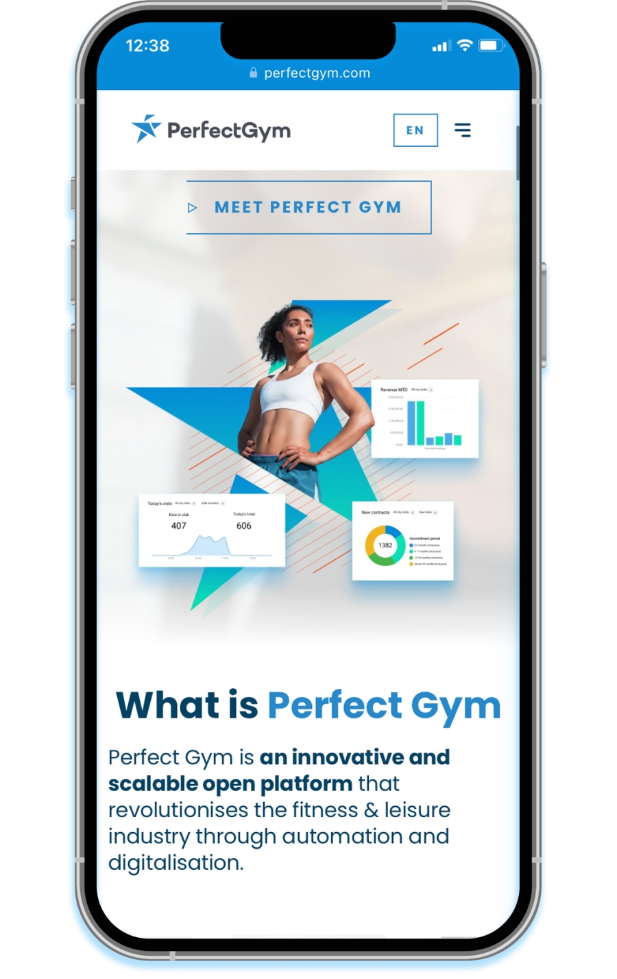 mobile mockup perfect gym webiste