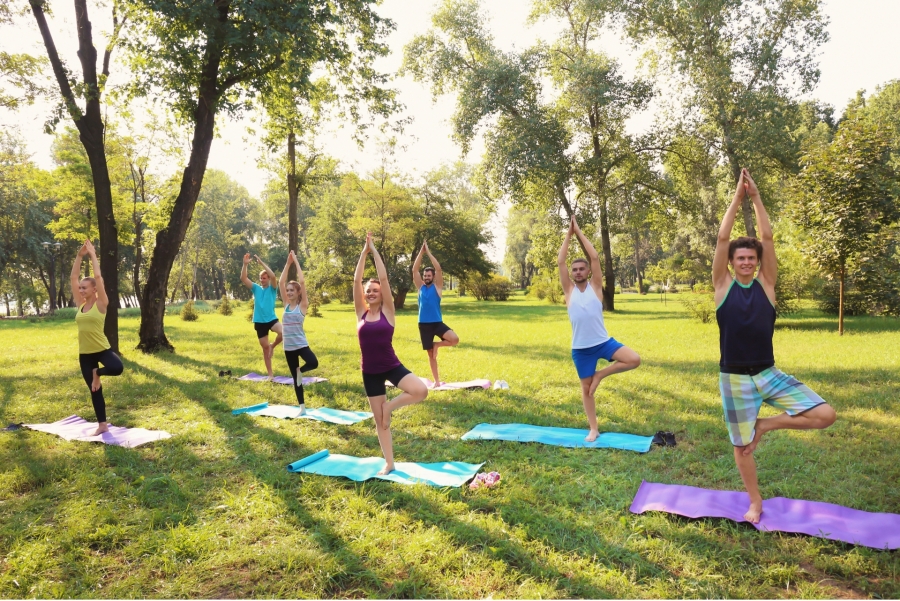 yoga class in the park