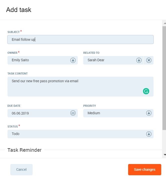 PerfectGym streamline gym operations screenshot oF pg CRM.