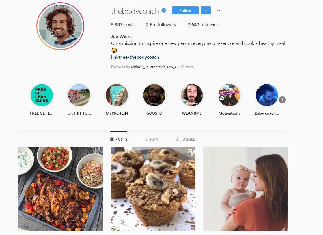 bodycoach profile instagram