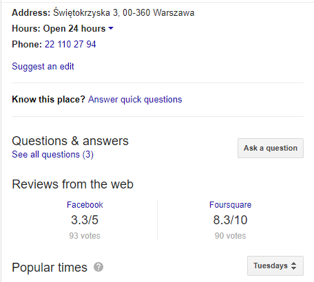 google my business ratings and reviews for fitness websites