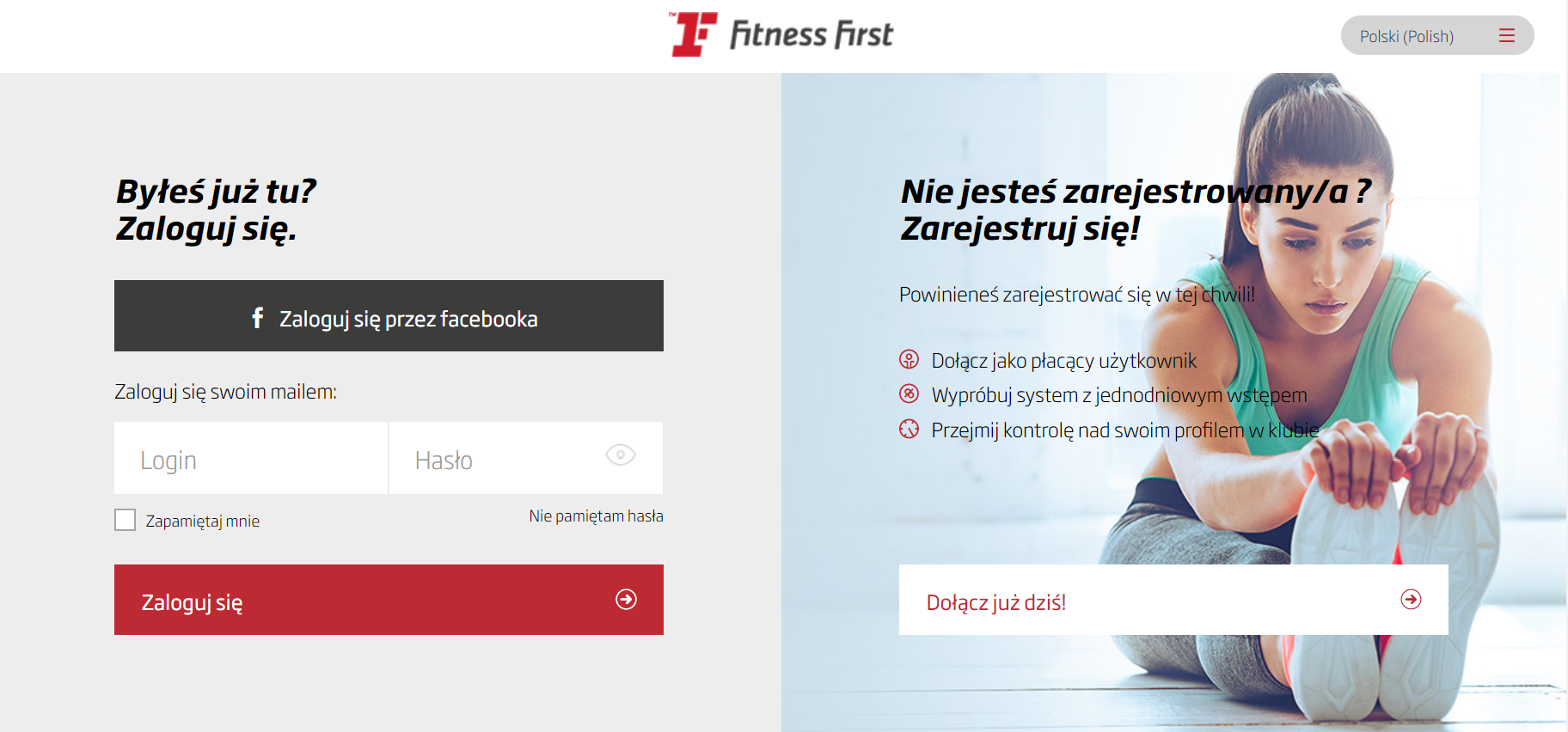 marketing klubu fitness strona internetowa